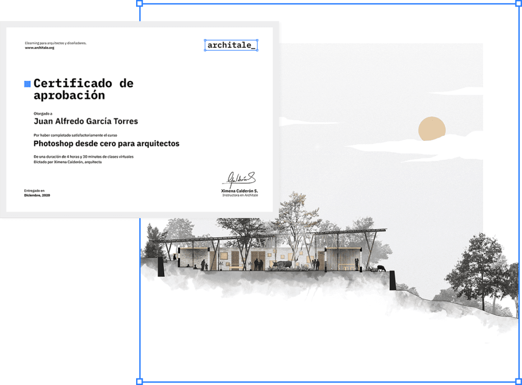 Certificado otorgado por Architale con proyecto final detrás